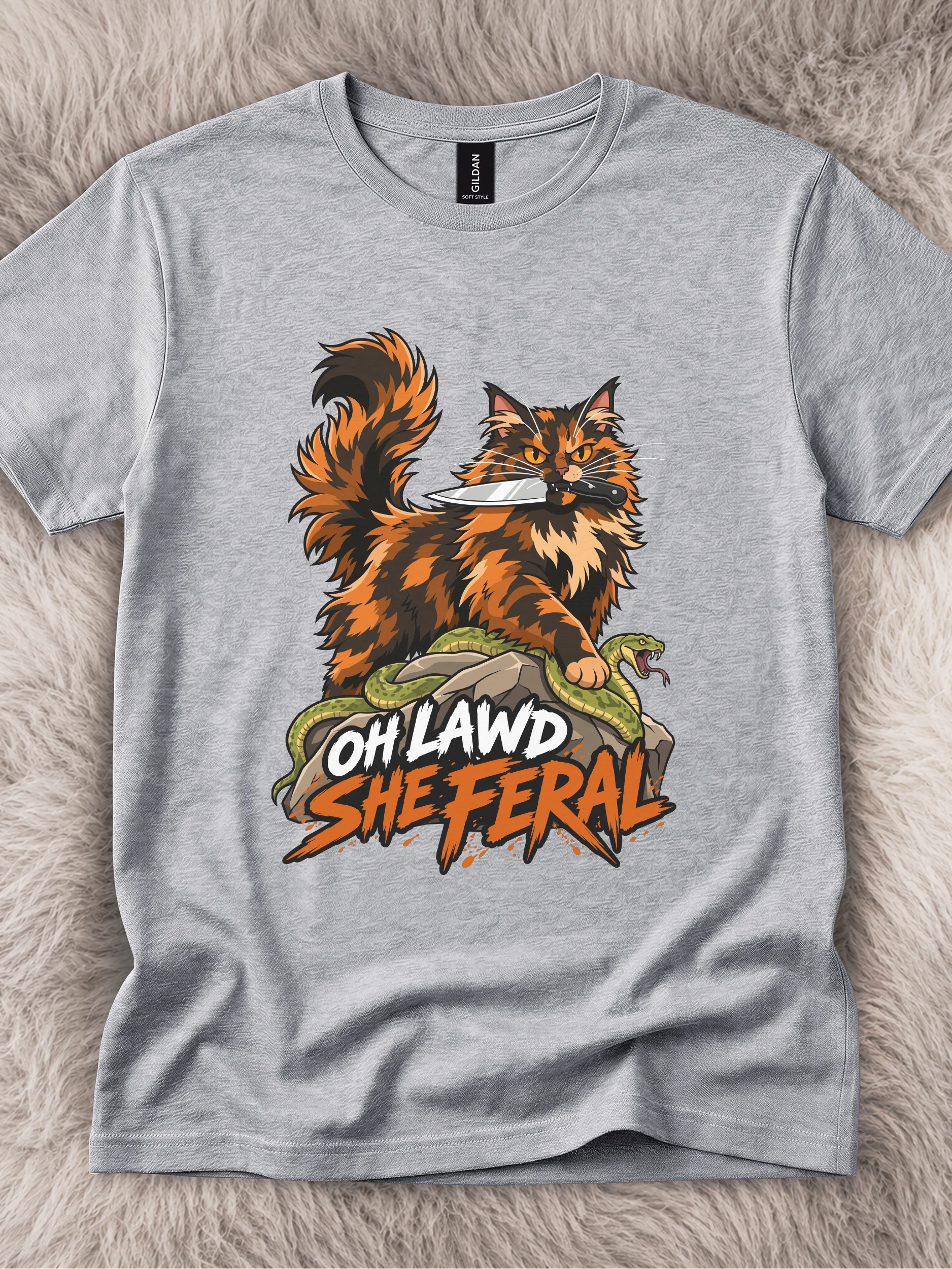 Oh Lawd She Feral Tortie Cat Shirt product image (1)