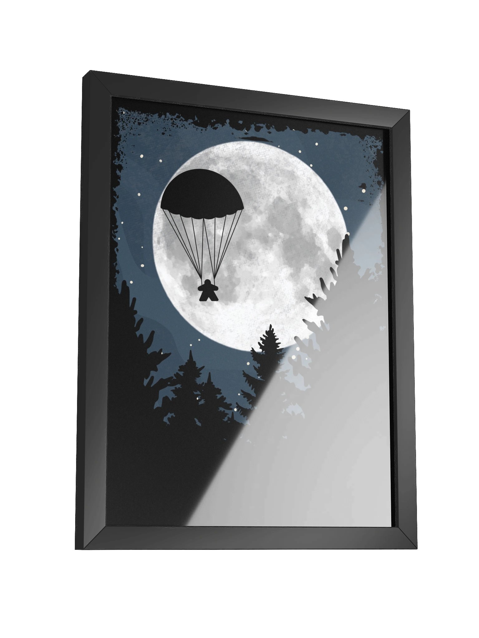 Parachute Meeple Full Moon Board Game Room Poster - FRAMED product image (11)