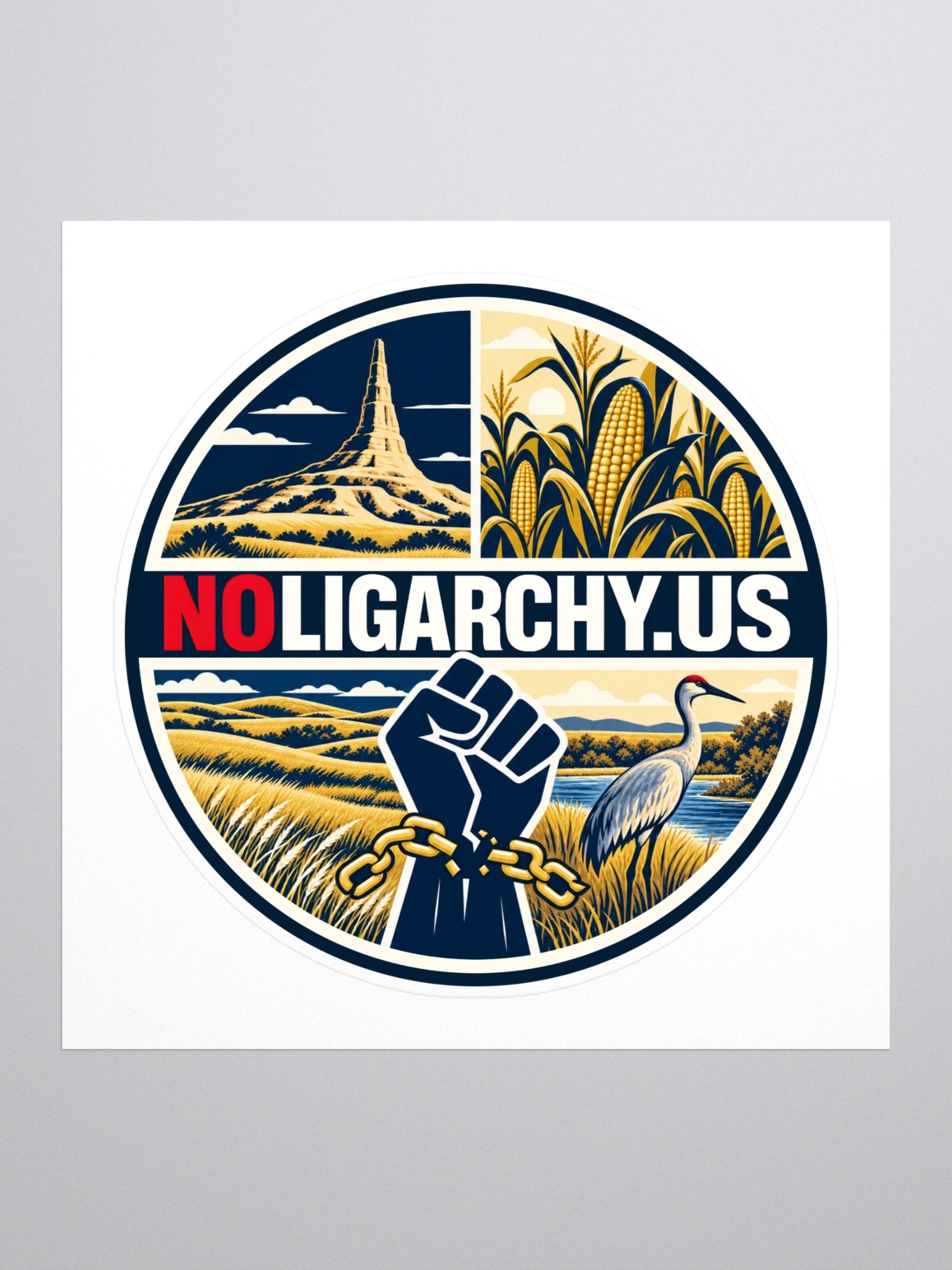 Nebraska NOLIGARCHY.US sticker product image (1)