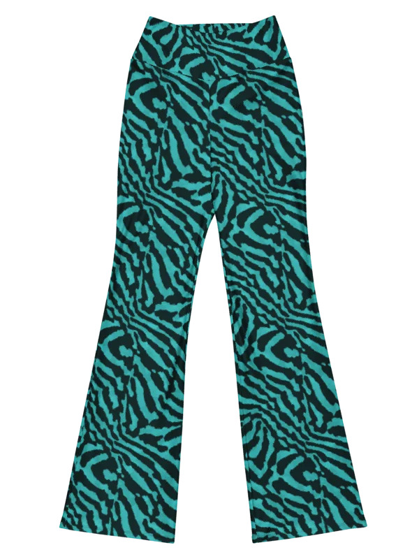 Teal Zebra Flare Leggings product image (1)