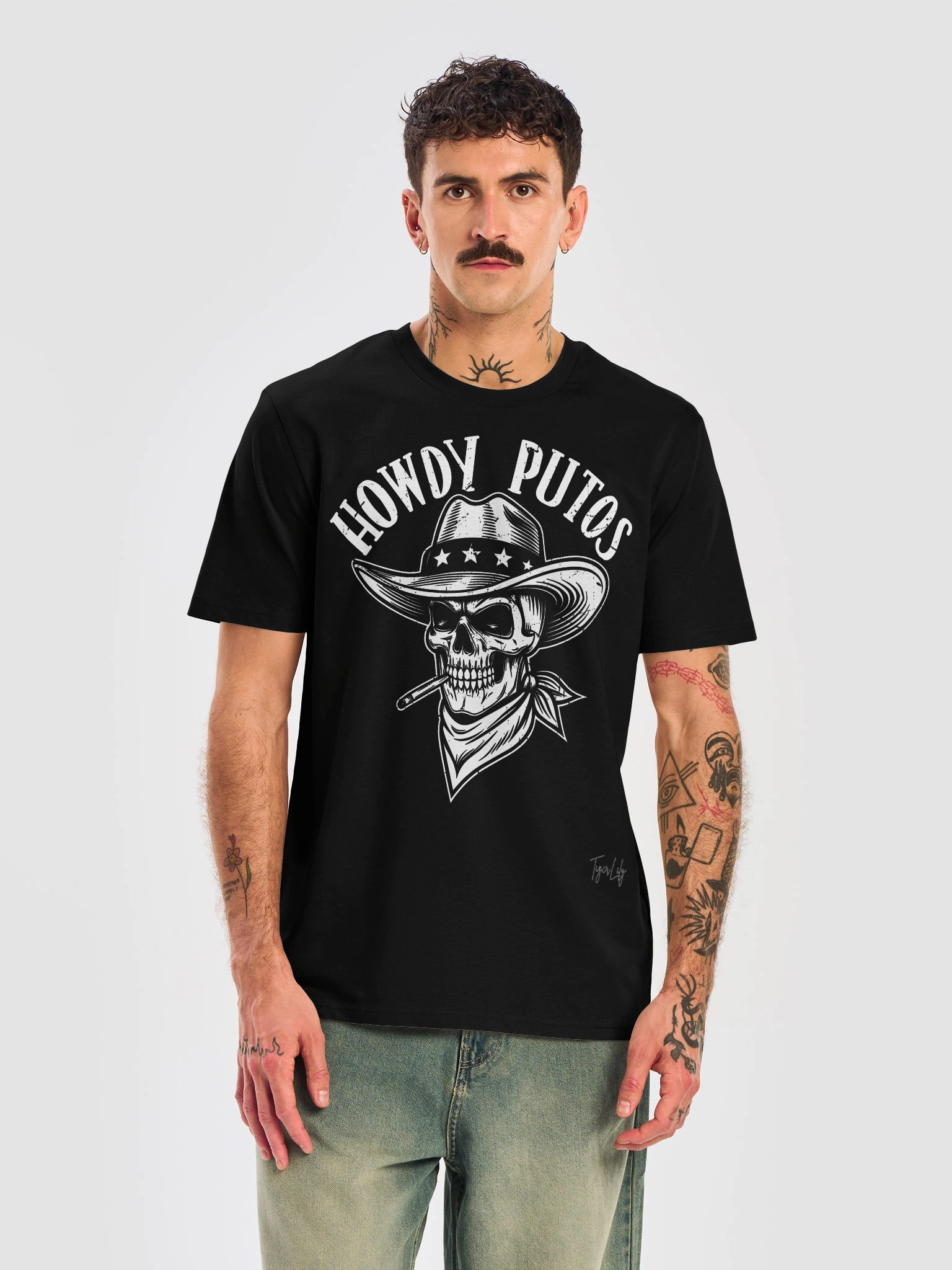 Howdy Puto Skull Cowboy Tee product image (1)