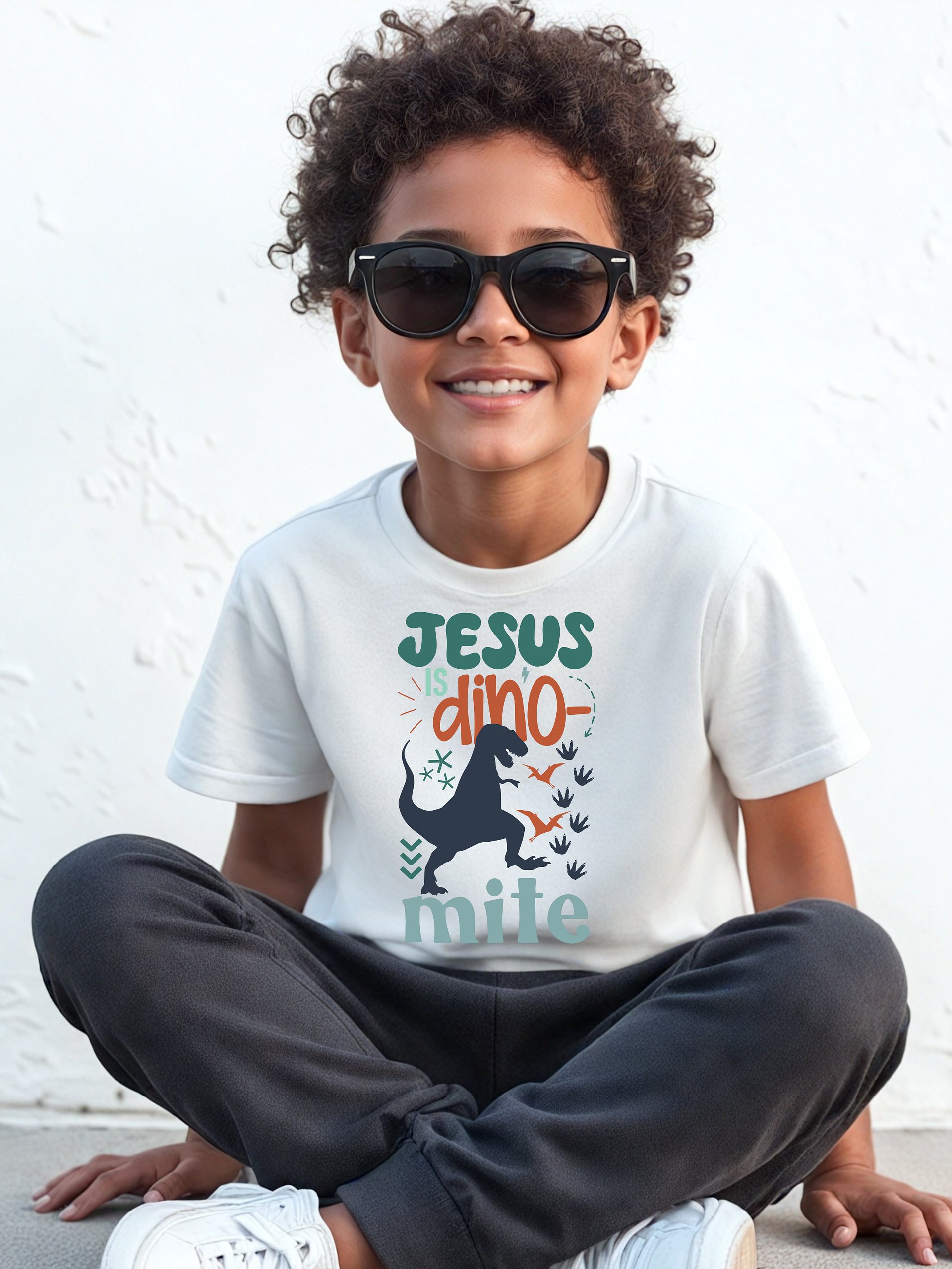 Jesus Is Dino-mite Kids Tee product image (1)