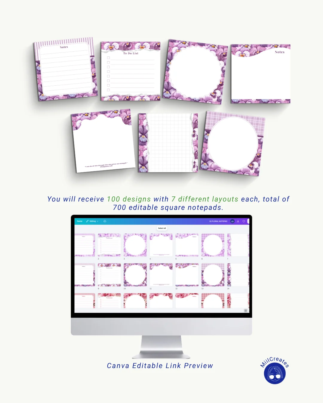 Floral Notepad Template (100 Designs) product image (2)