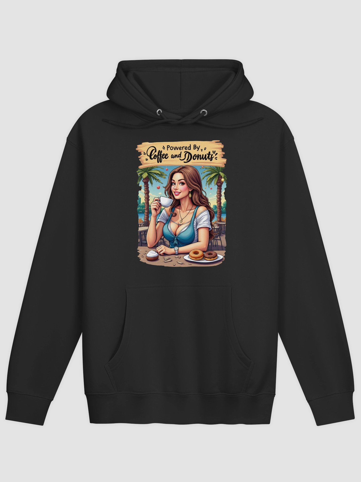 Powered byCoffee and Donuts Premium Hoodie product image (2)