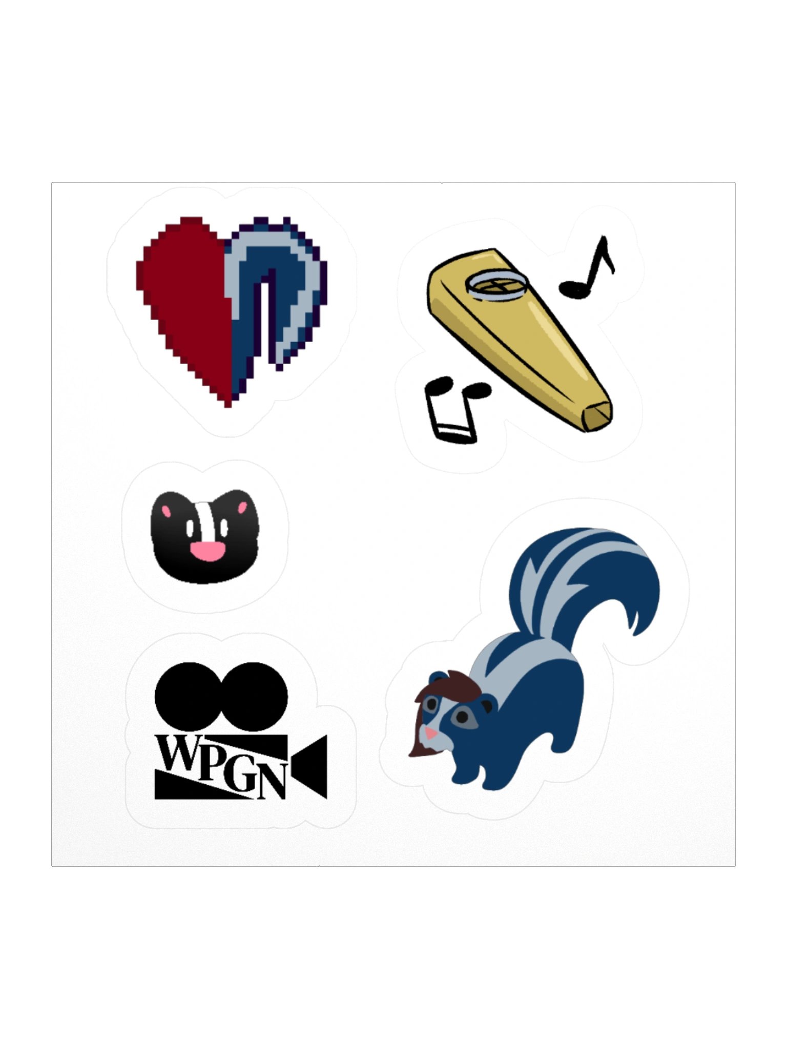 WPGN Skunk Kiss Cut Sticker Pack product image (1)