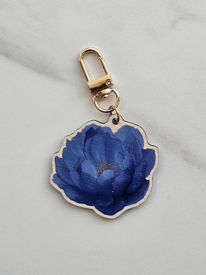 Peony: Wooden Keychain product image (1)