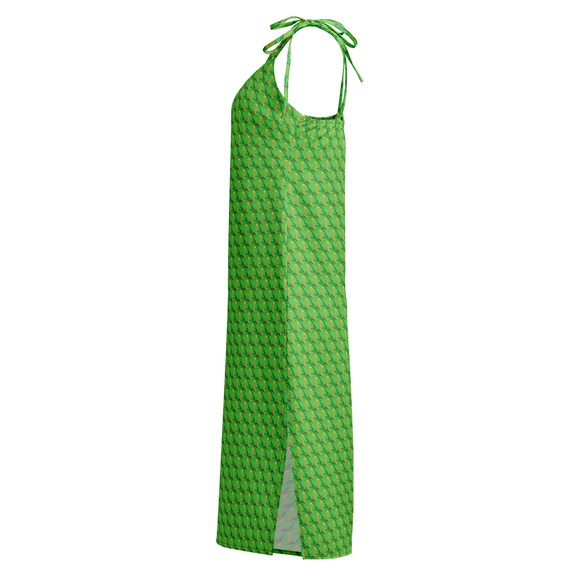 Tropical Breeze Tie-Strap Midi Chiffon Dress product image (3)