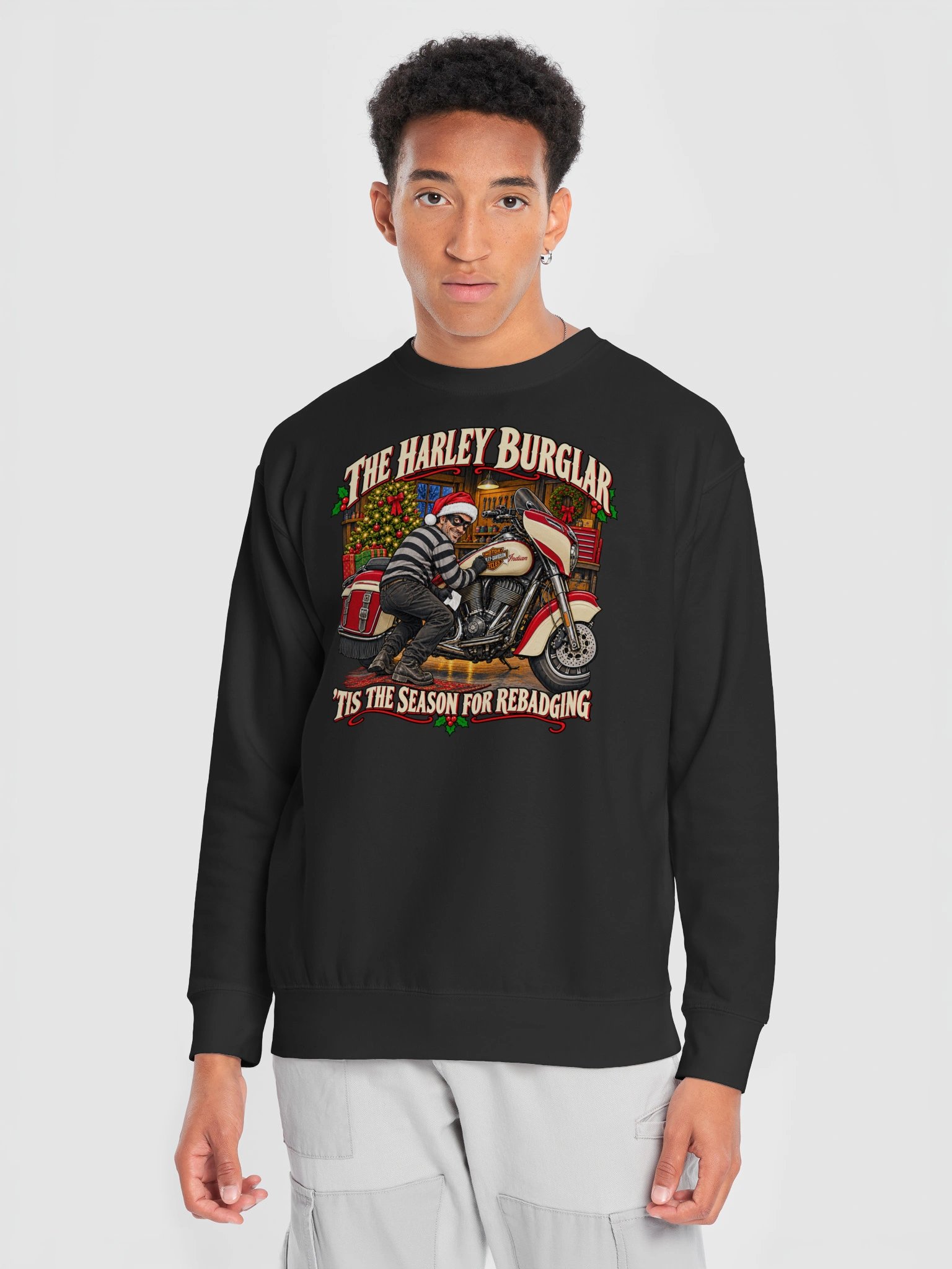 The Harley Burglar | House Divided Christmas Crewneck Sweatshirt product image (5)