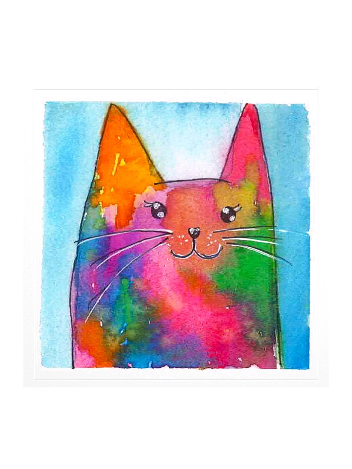 Pride Water Color Cat Sticker product image (1)