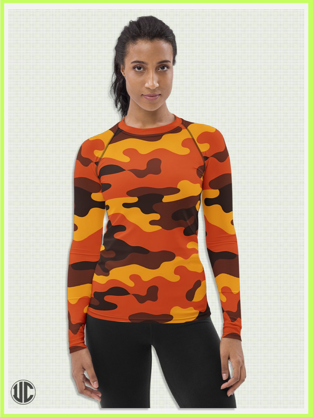 Savage Sunset Orange Camo – Women’s Rash Guard product image (5)