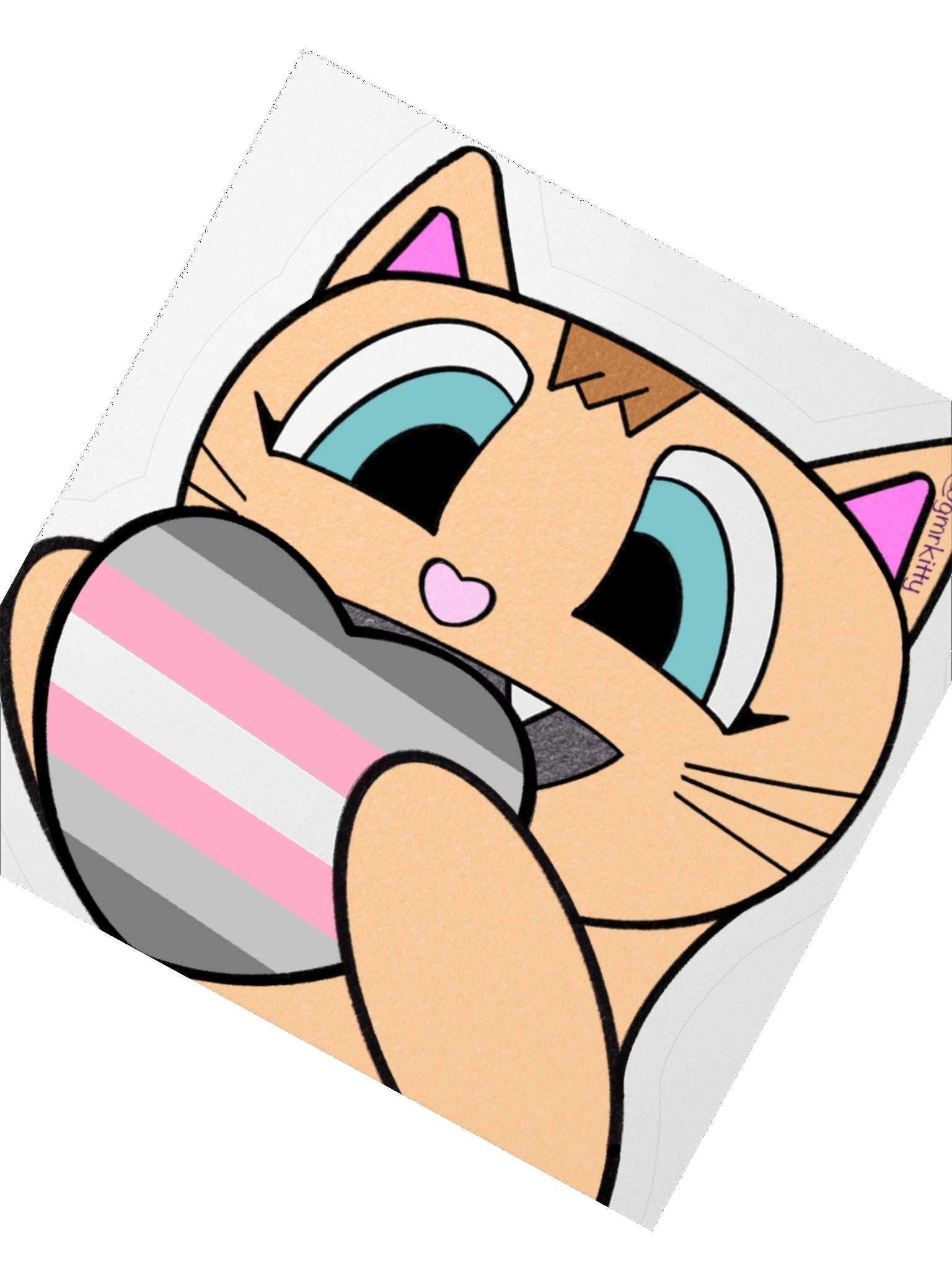 Demigirl Pride Kitty Sticker product image (5)