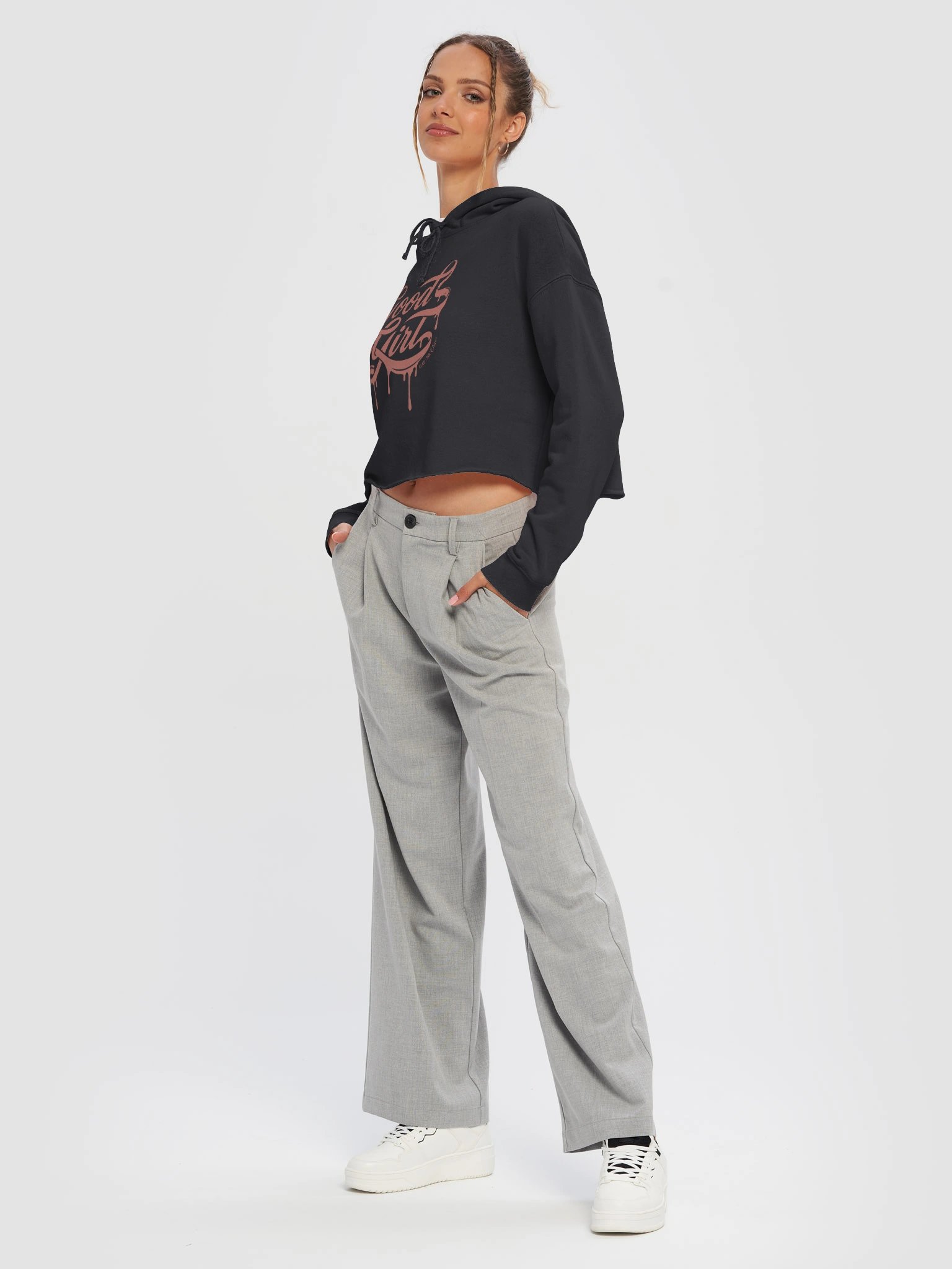 Good Girl Cropped Hoodie (Pink) product image (5)