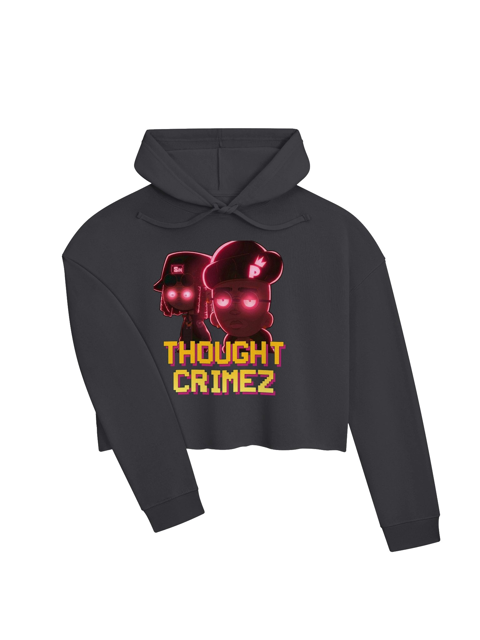 DARK THOUGHT CRIMEZ Neon Pixel Crop Hoodie product image (3)