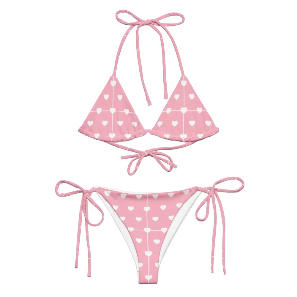Pastel Heart Seamless Pattern String Bikini - v6 product image (2)