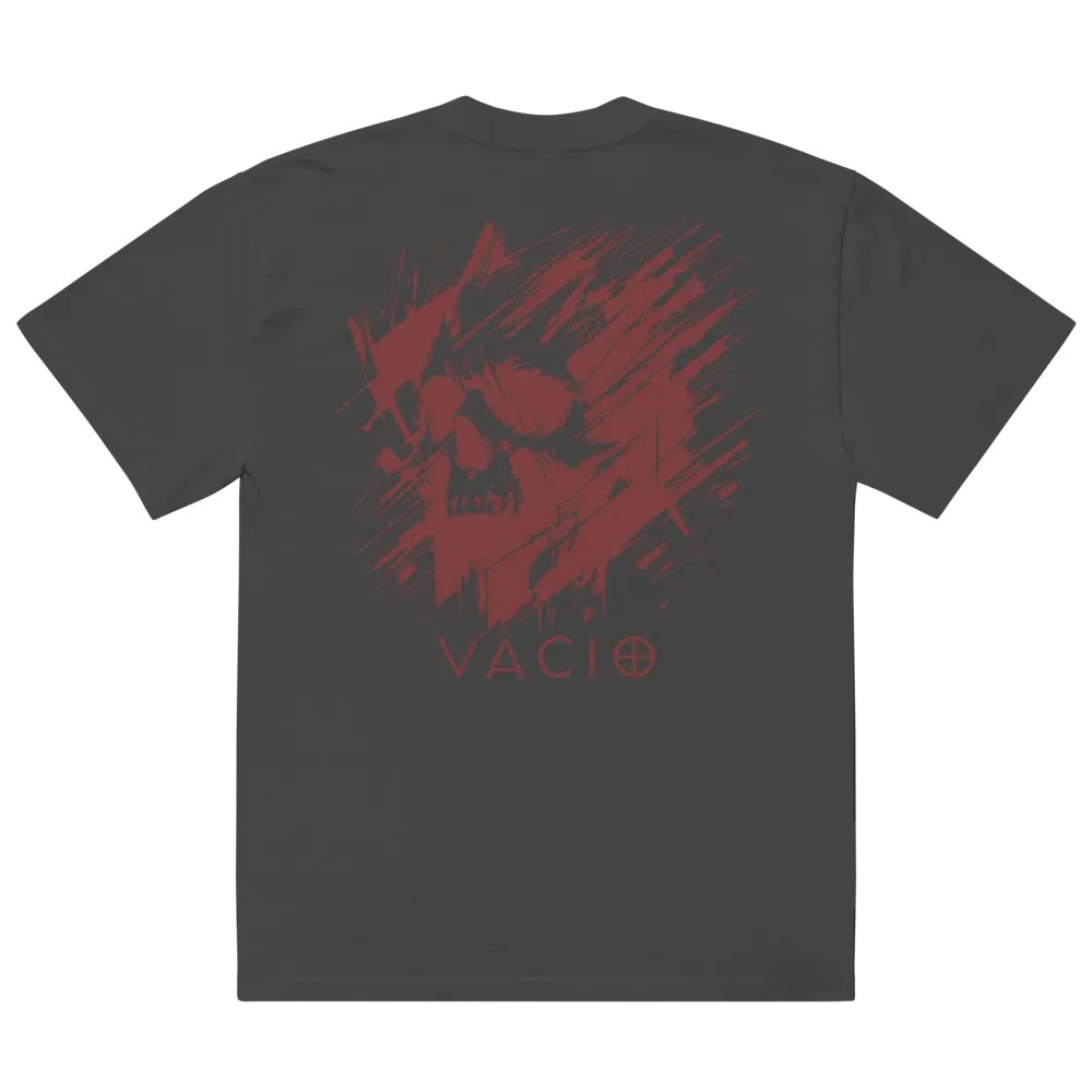 VACIO Abstract Scratch Skull Oversized Faded T-Shirt product image (3)