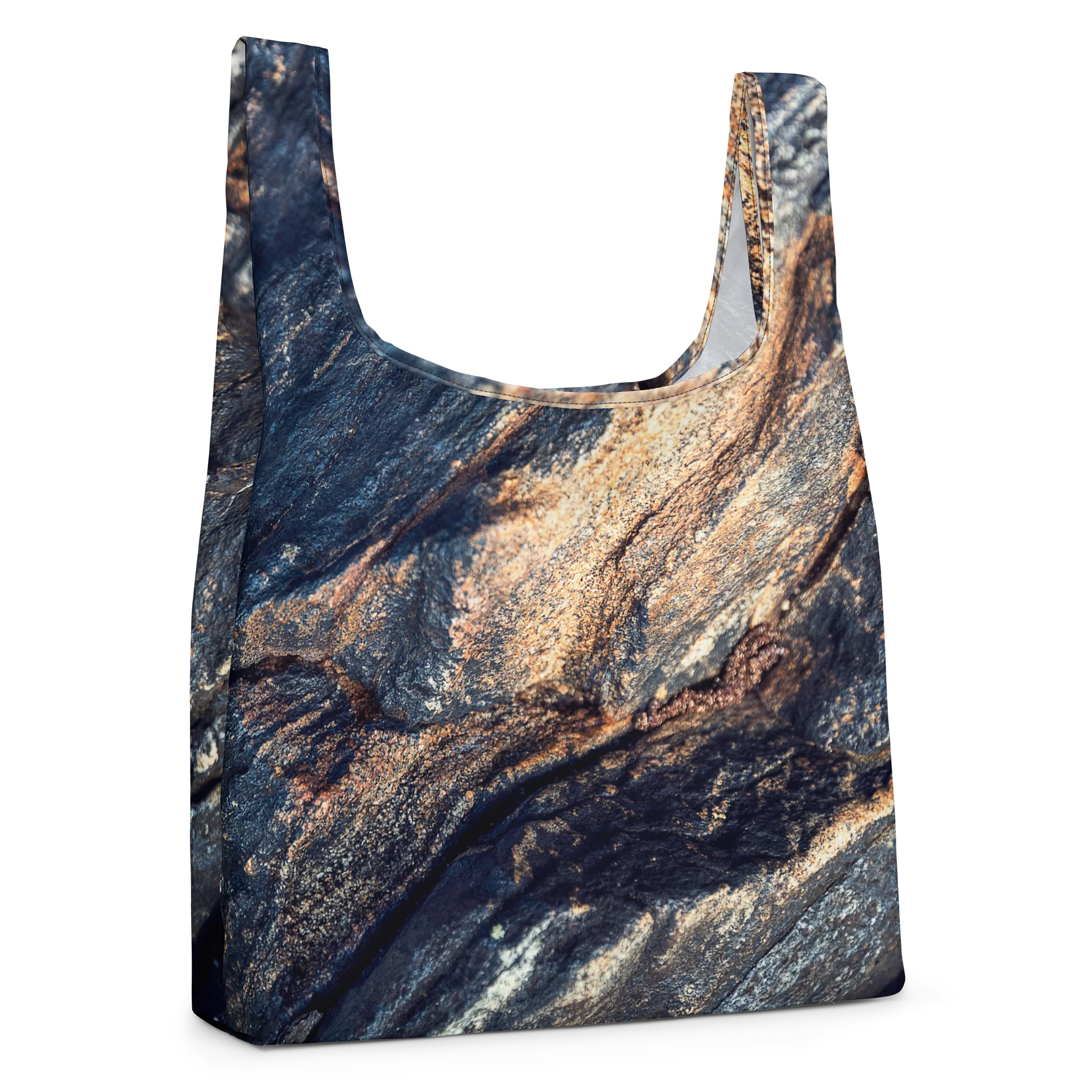 Obsidian Vein All-Over Print Dark Mineral Everyday Shopping Bag product image (4)