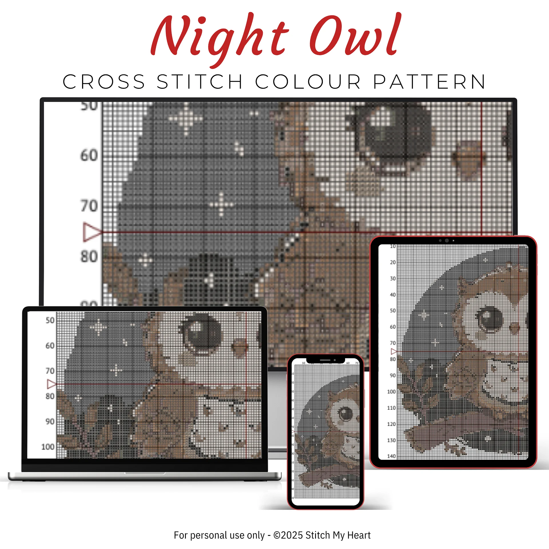 Night Owl Cross Stitch Pattern product image (3)
