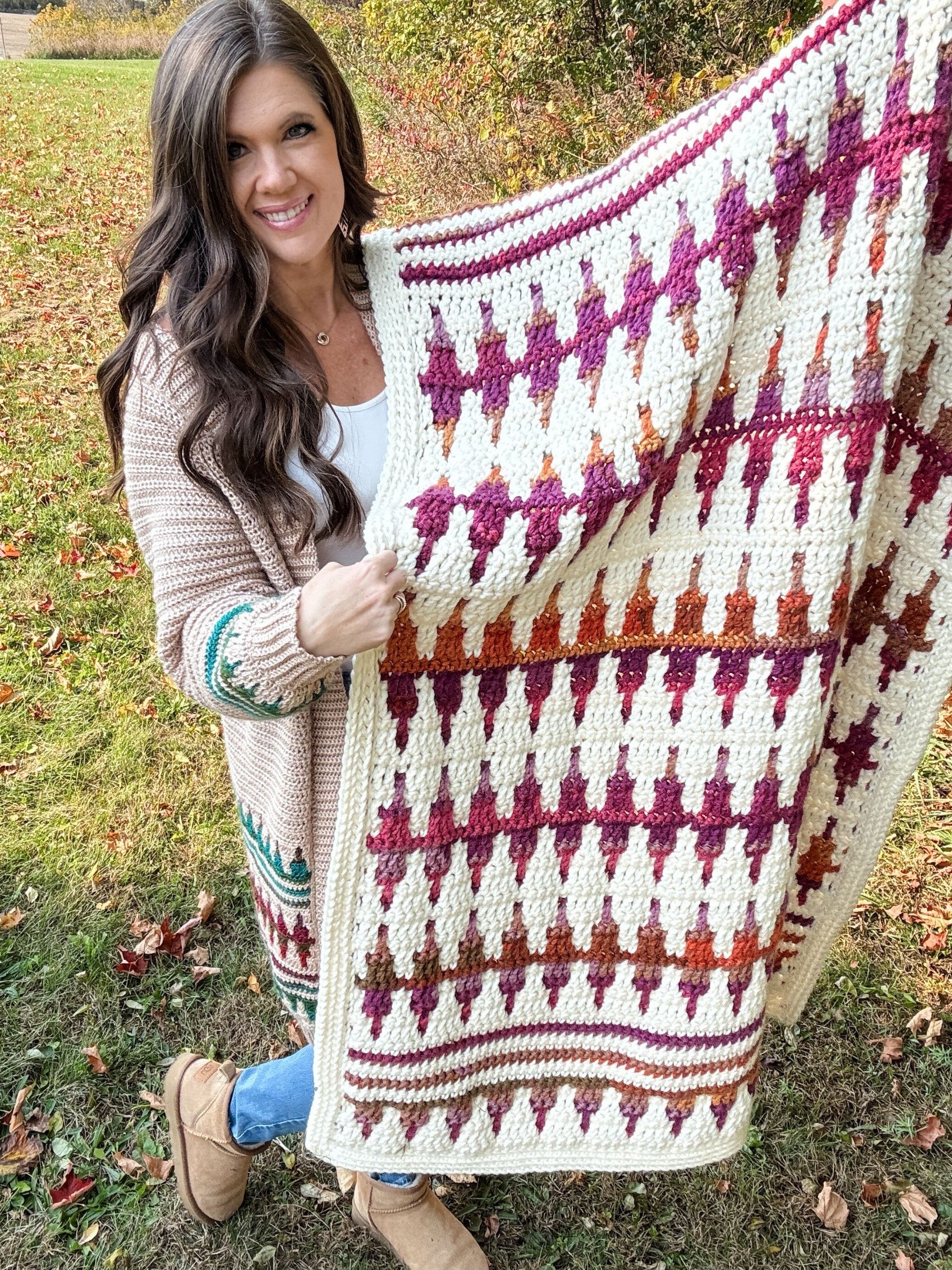Autumn's Charm Mosaic Blanket Crochet Pattern product image (2)