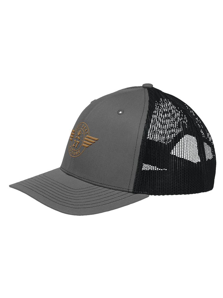Left Seat Culture Trucker Hat - Grey / Black / Gold product image (2)