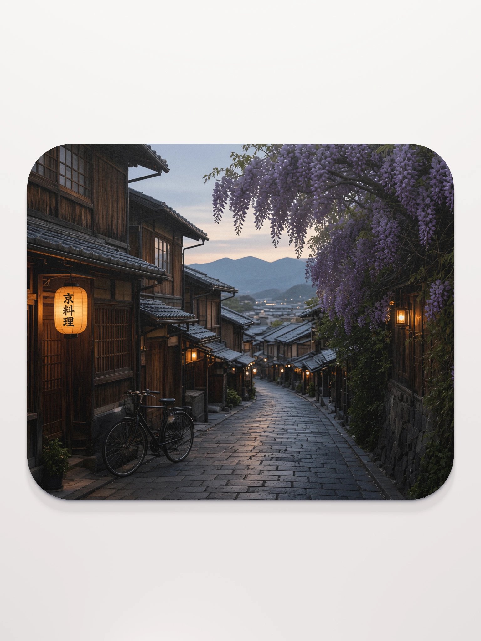 Traditional Japanese Street Wisteria Evening Classic Mouse Pad product image (2)