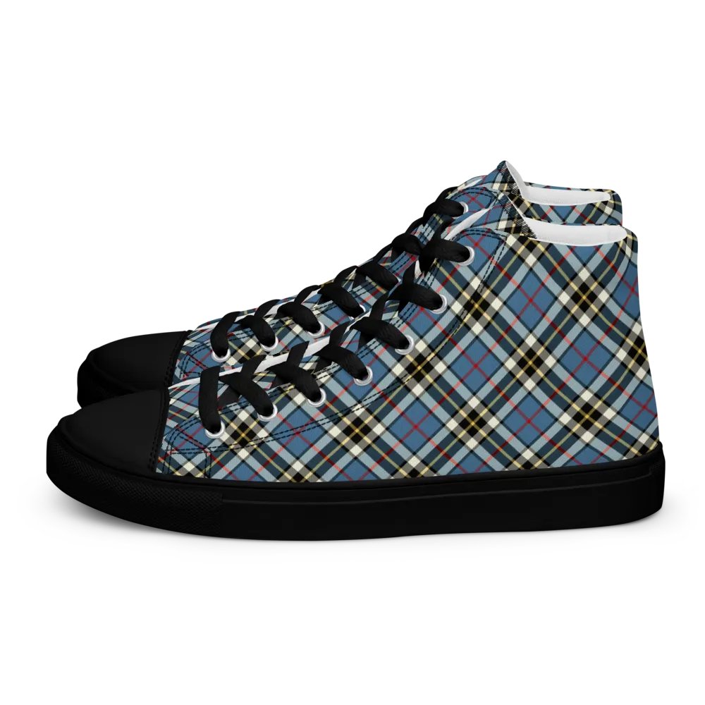 Thompson Blue Tartan Men's High Top Shoes product image (4)