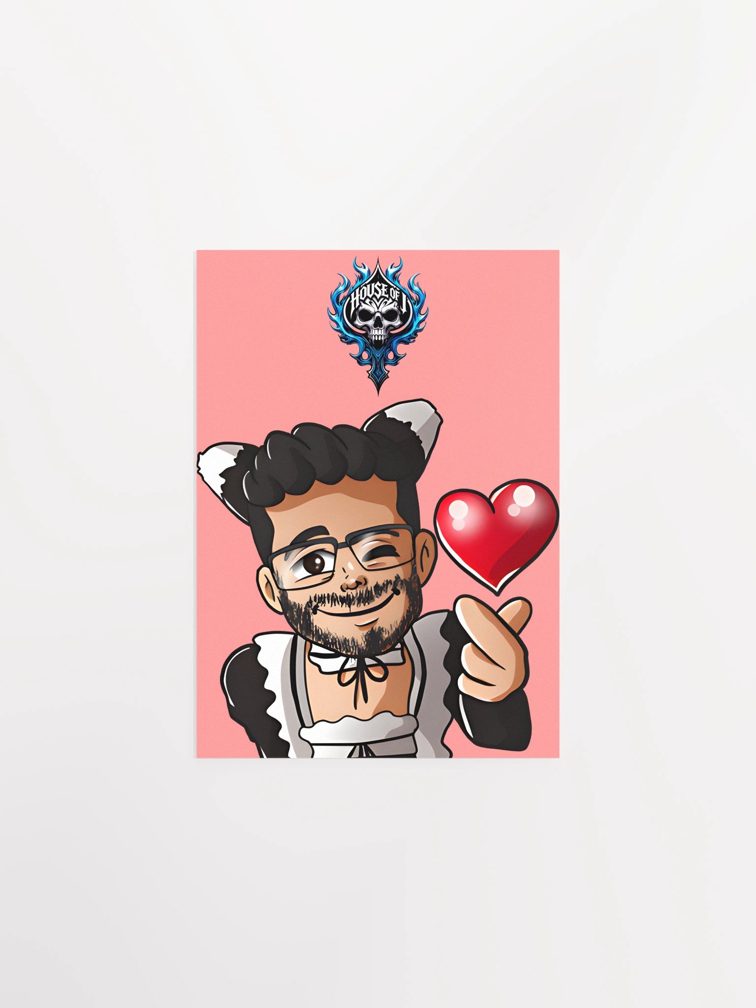 "Maid J " Heart Poster (Pink) product image (1)