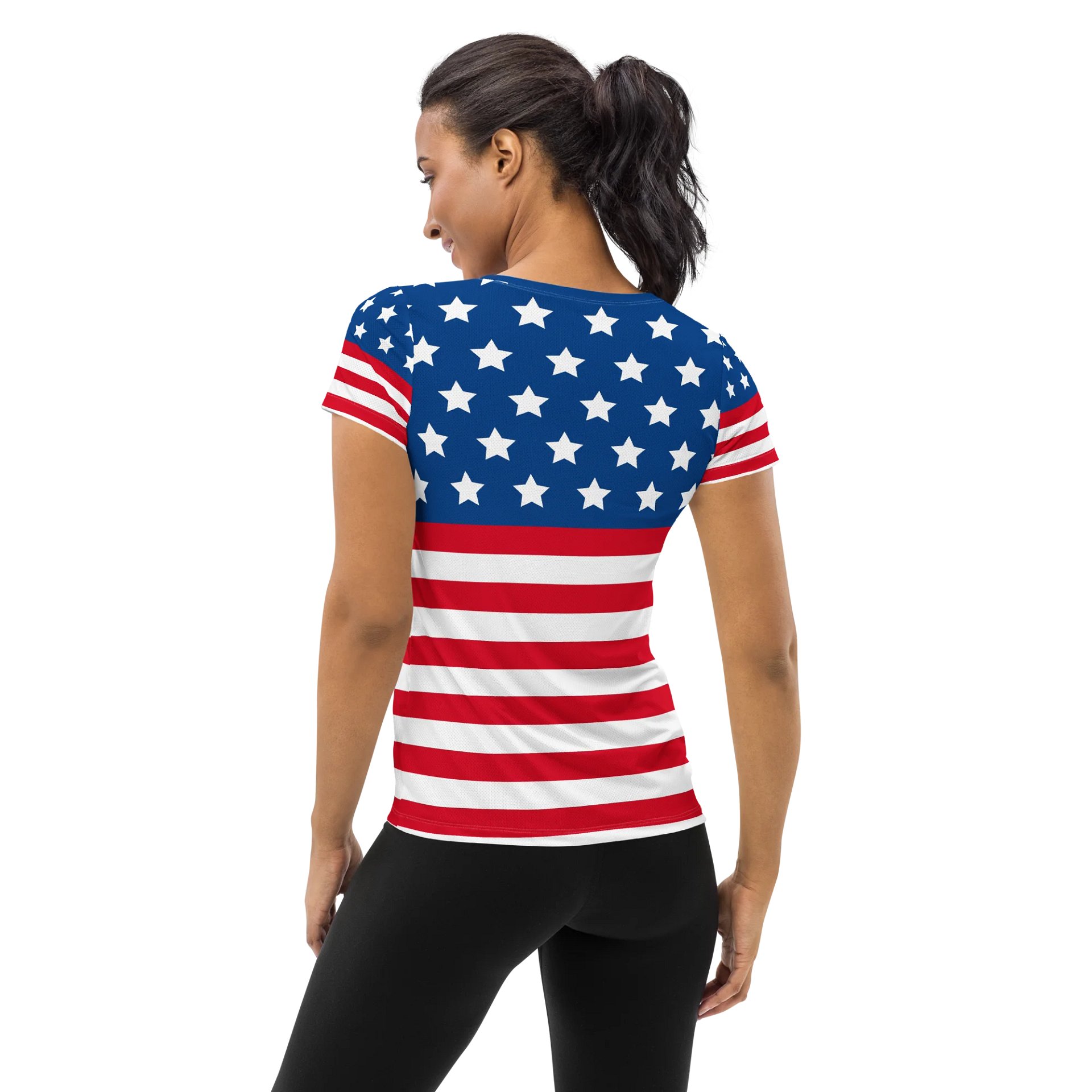 Patriotic Stars & Stripes Women's Athletic Tee product image (2)