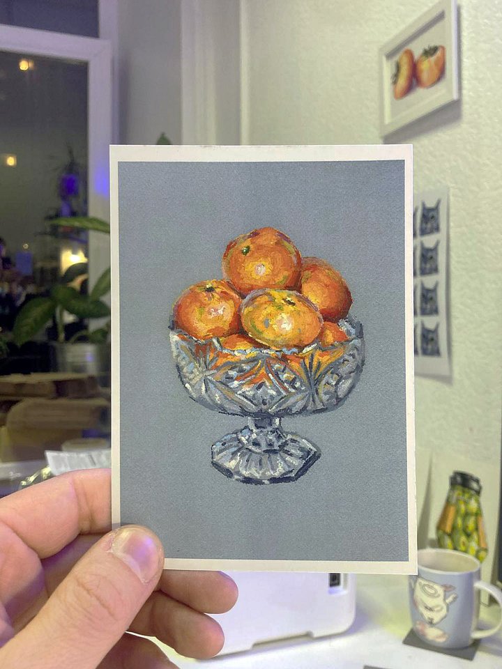 Tangerines in vase postcard product image (1)
