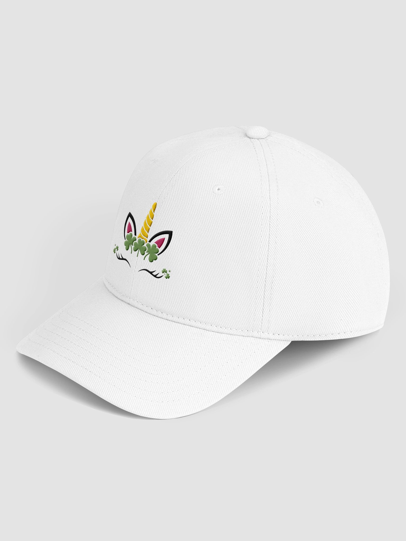 Irish Unicorn 🦄 Basic Baseball Cap White product image (3)