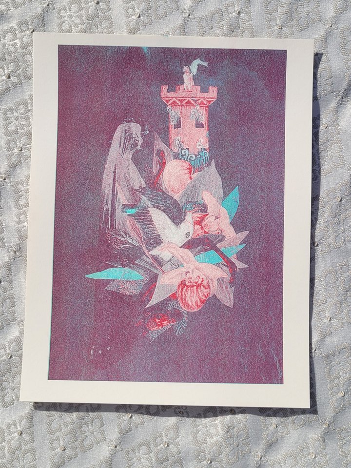 The Tower Collage Riso Print product image (1)