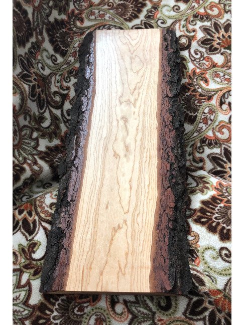 24" x 7"-9" Cherry live edge Charcuterie board with no handle and black colored feet product image (1)