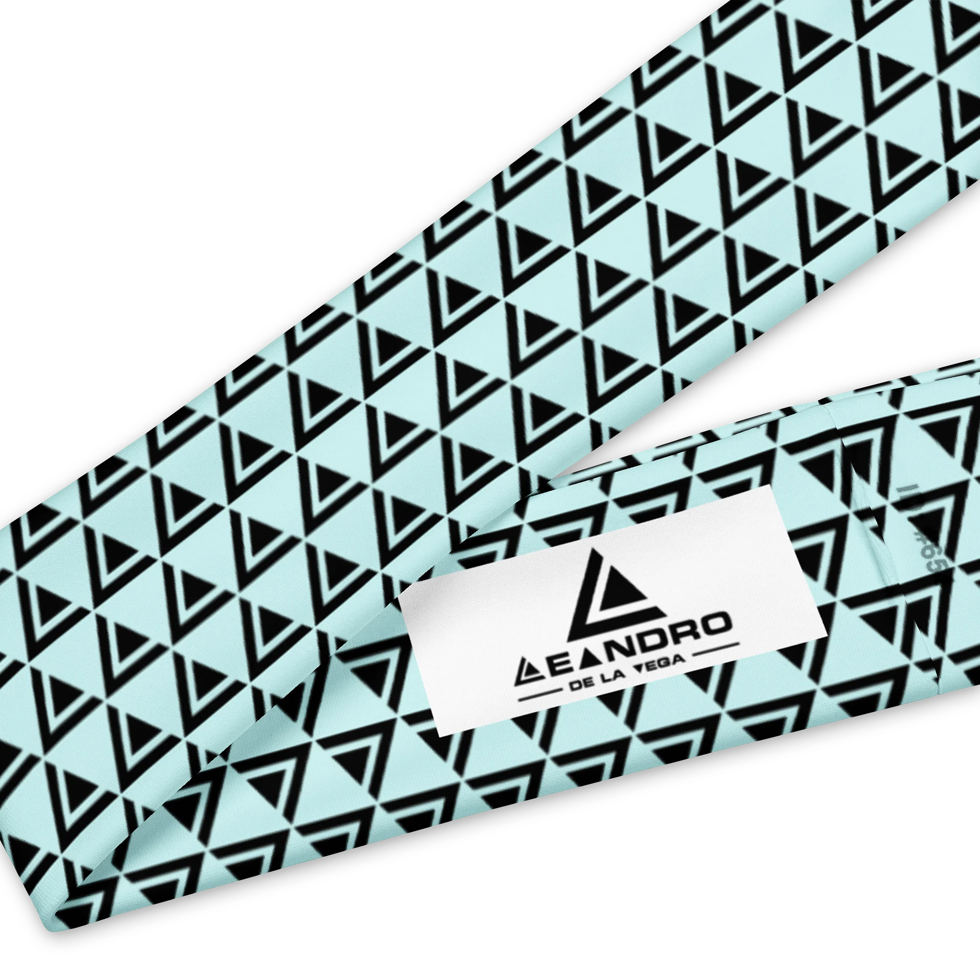 LEANDRO DE LA VEGA HEADBAND CYAN BLACK LOGO product image (3)