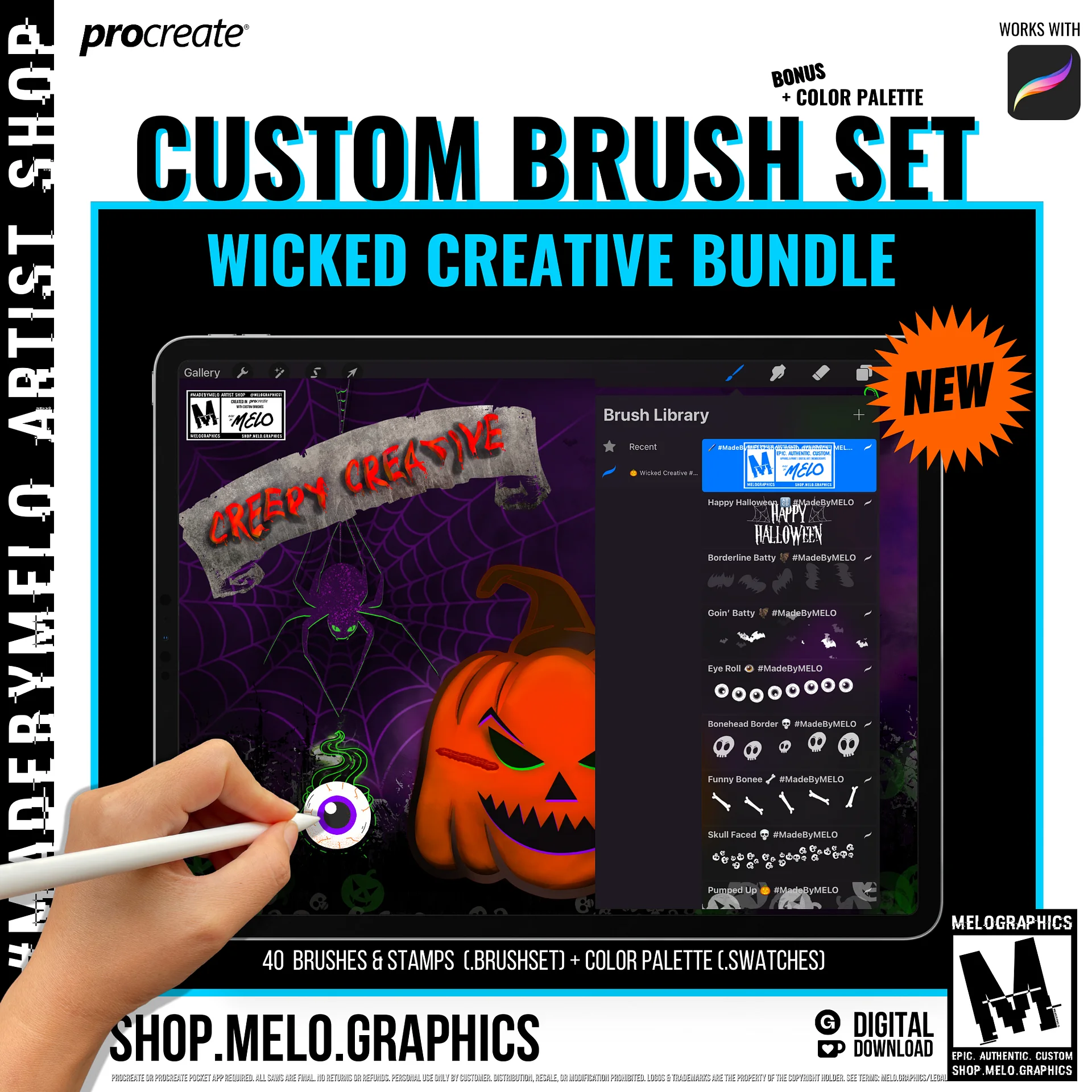 Wicked Creative Procreate Brush Set & Color Palette Bundle [Halloween] | #MadeByMELO product image (1)