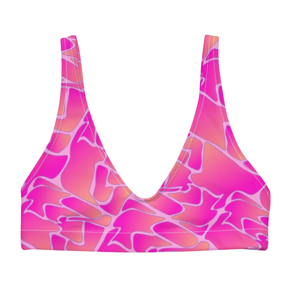 Crazy Paving Pink Pattern Padded Bikini Top product image (4)