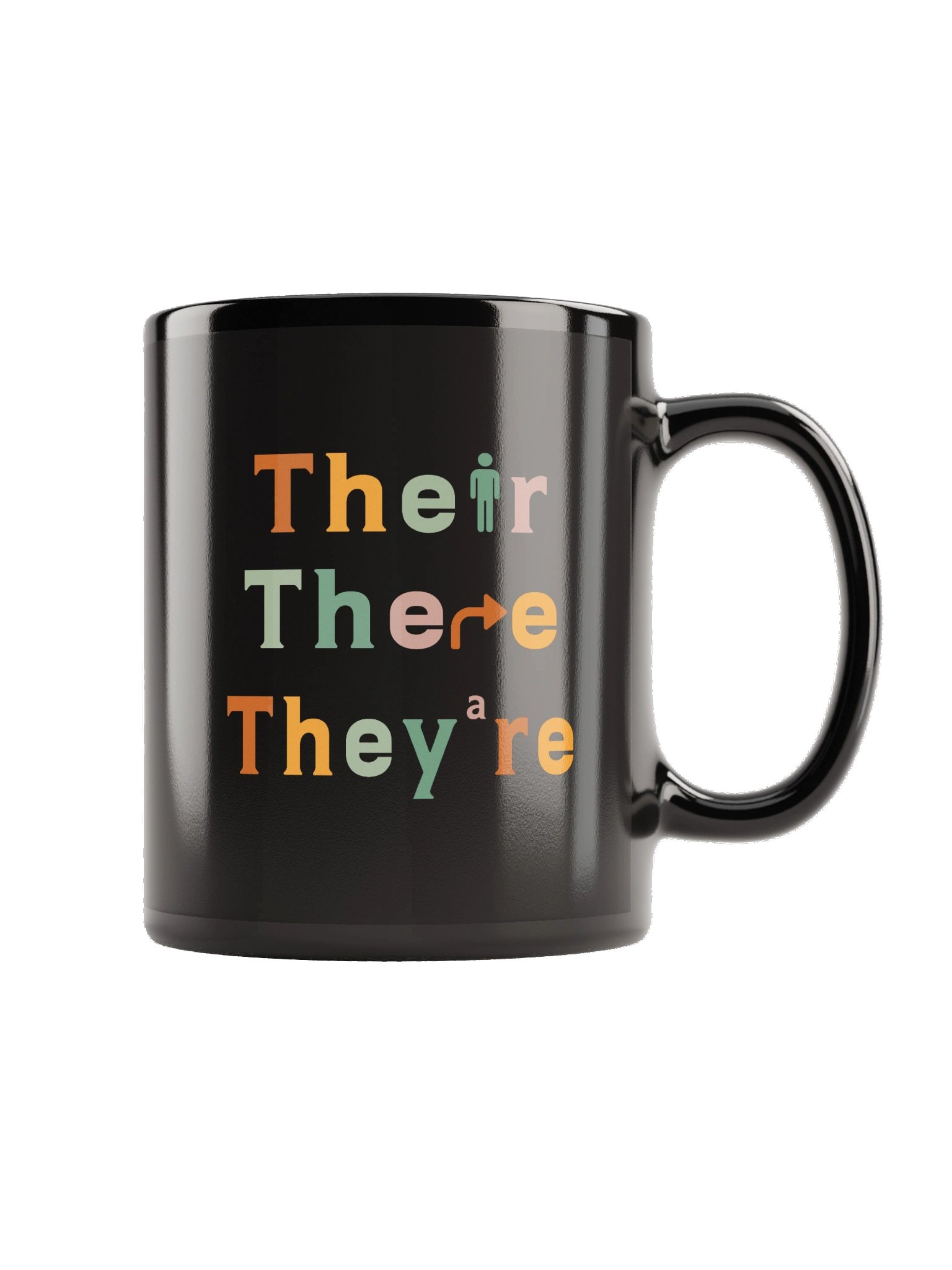English Teacher Grammar Black Mug Their There They’re product image (6)