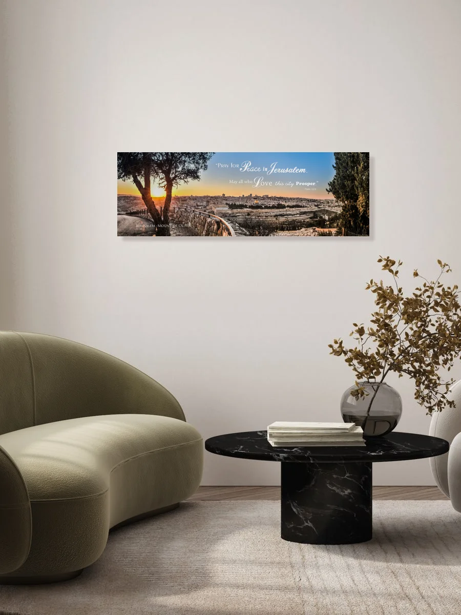 PRAY FOR PEACE OF JERUSALEM Panoramic Gallery Wrapped Canvas Art product image (1)
