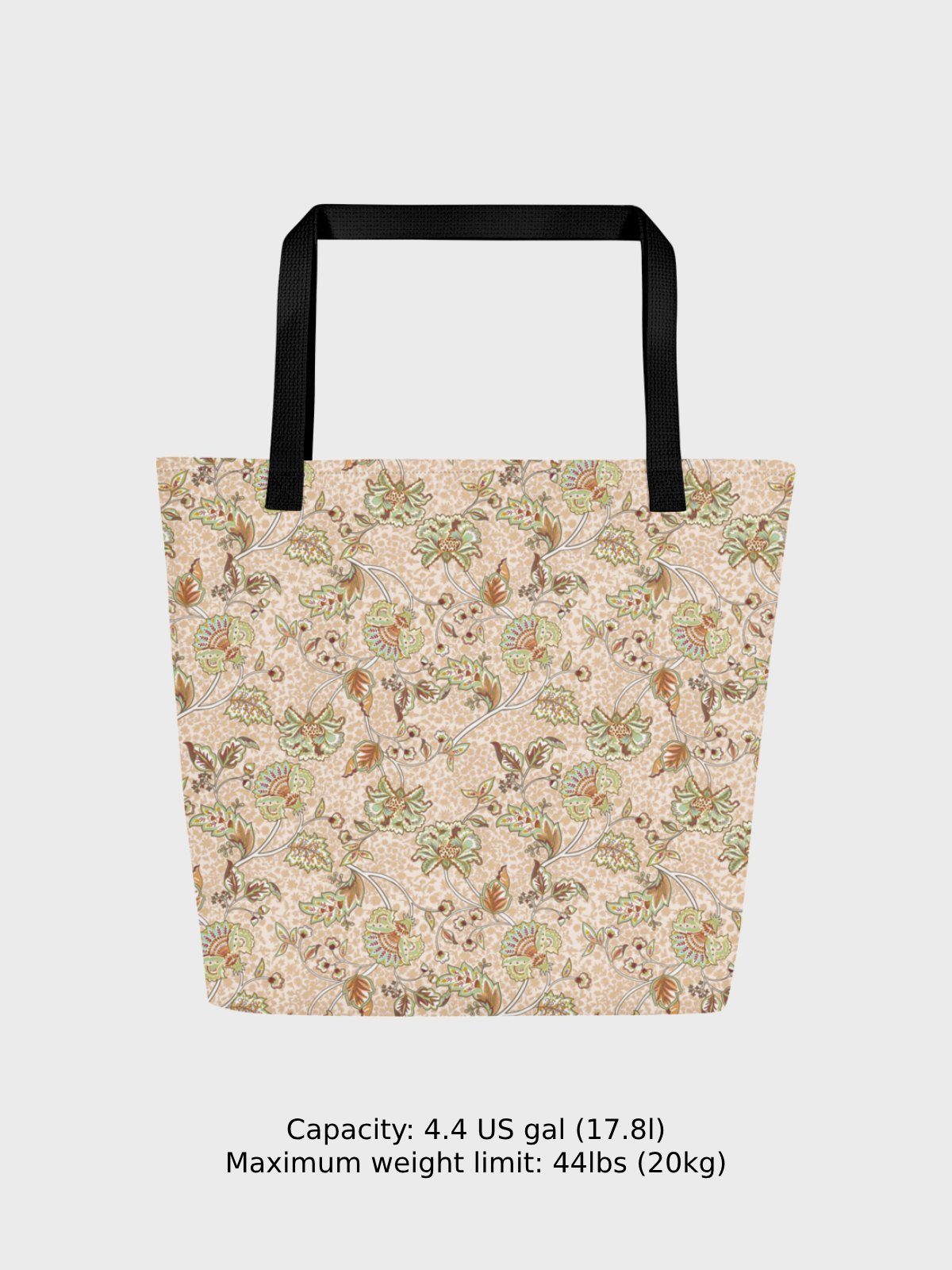 Large Tote Bag "Elegant Neutral Beige Chintz" product image (4)