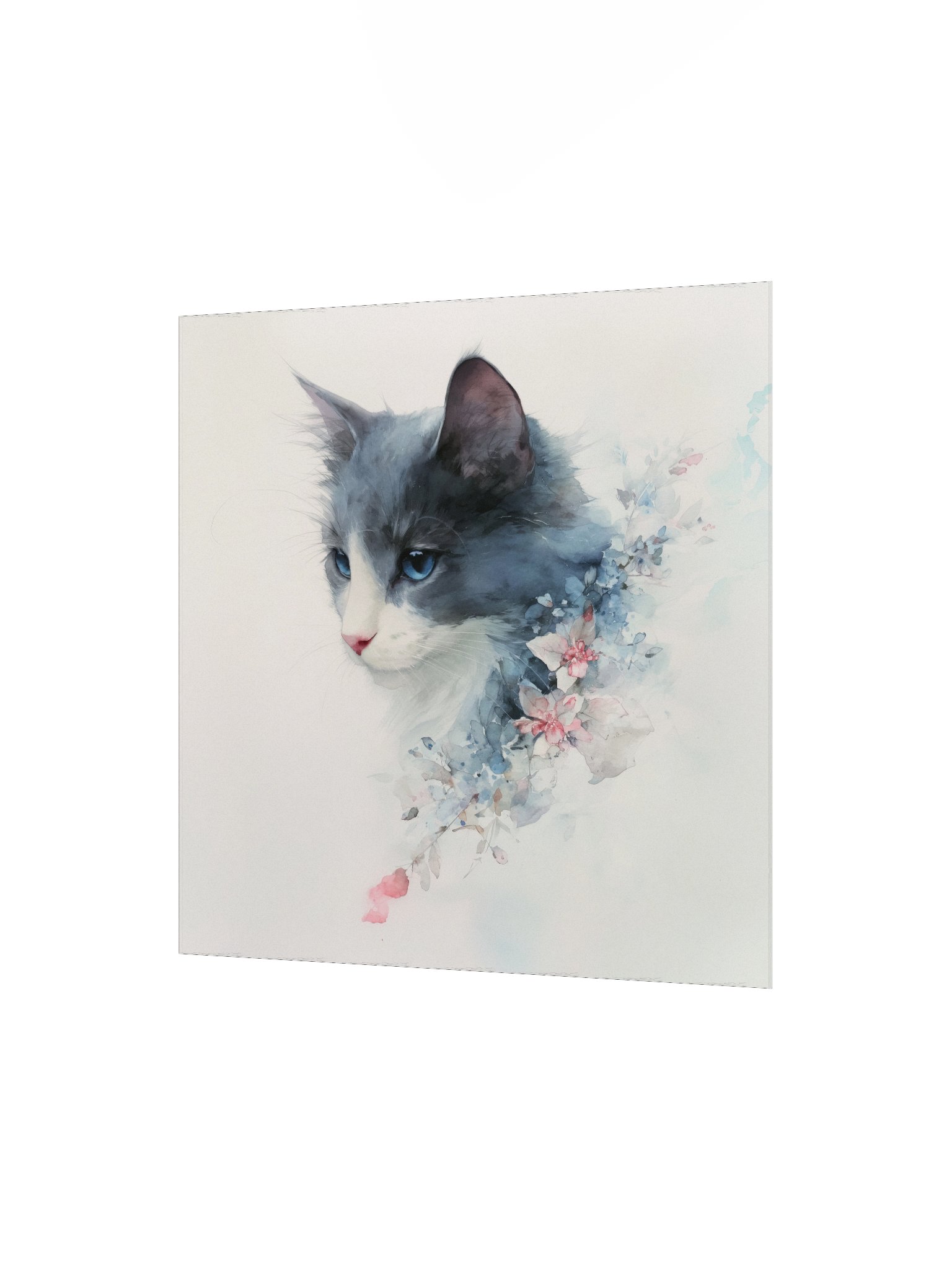 Powder Blue: Gray Cat Floral product image (7)