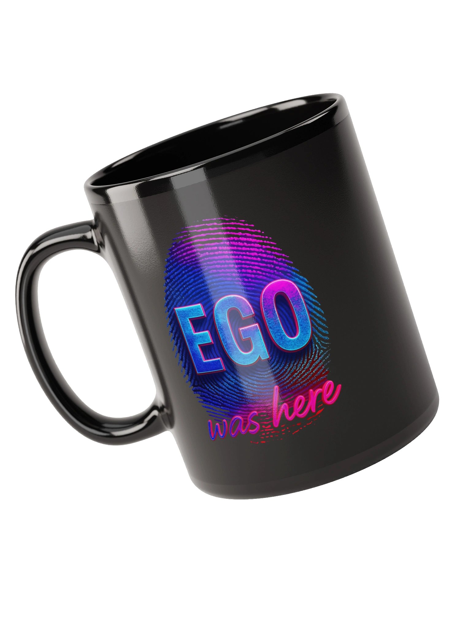 Fingerprint Black Glossy Mug product image (4)