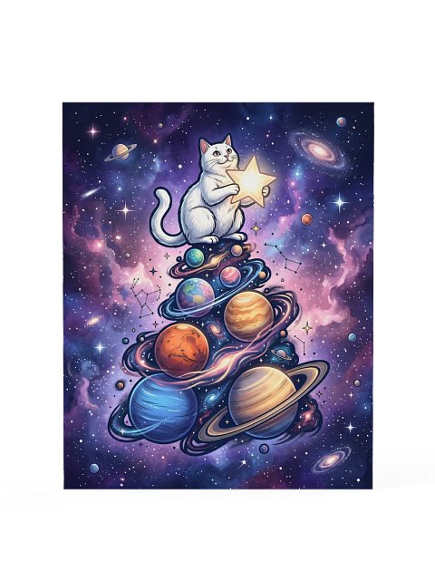 Star Tree Cat Poster