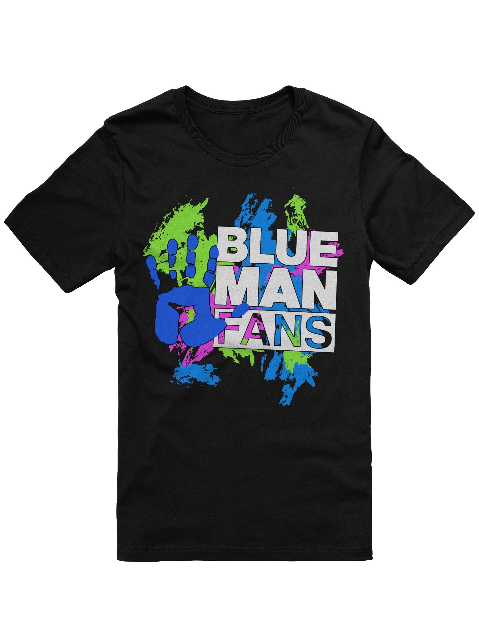Blue Man Fans Paint Splatter T-Shirt product image (1)