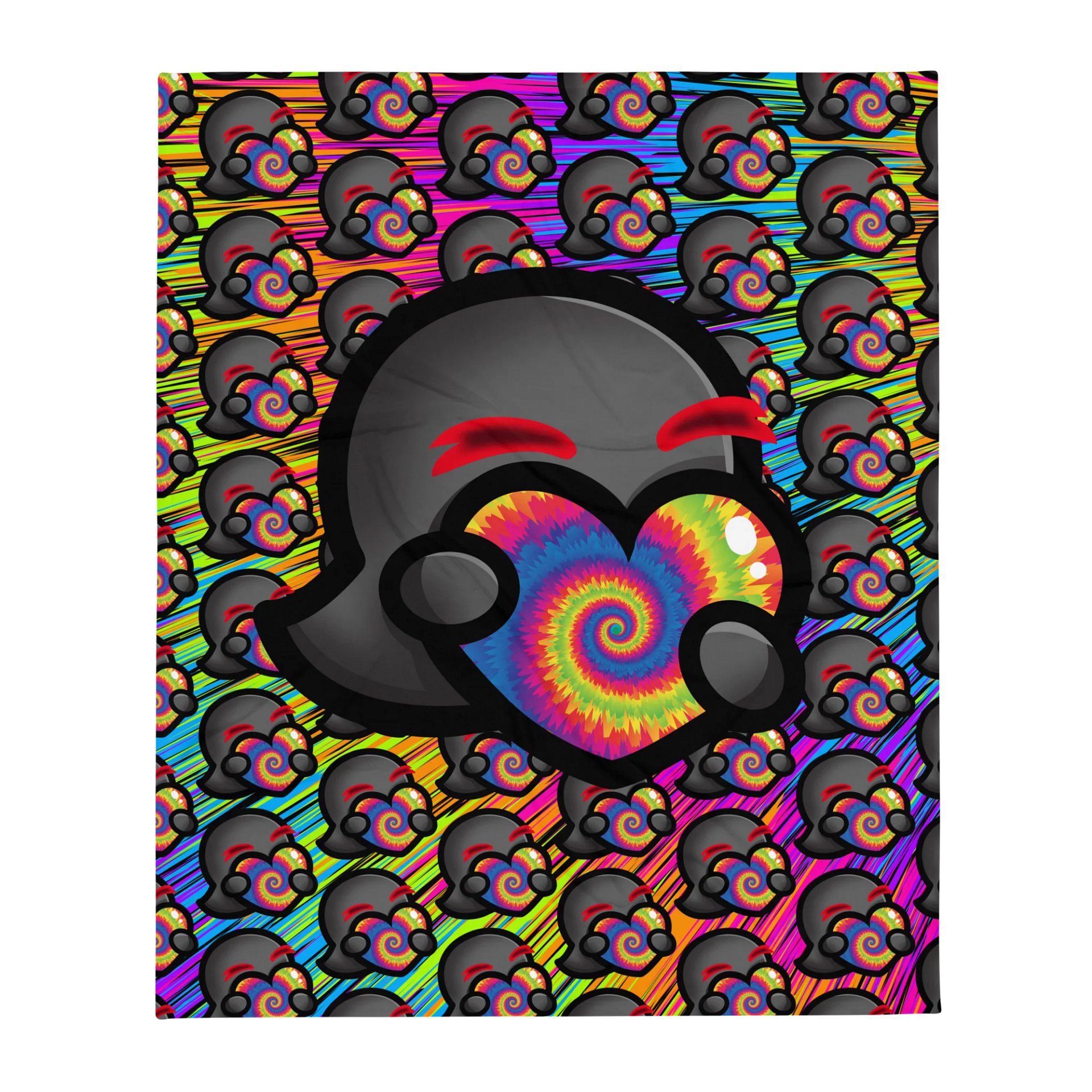Tie Dye Heart Spam Throw Blanket product image (2)