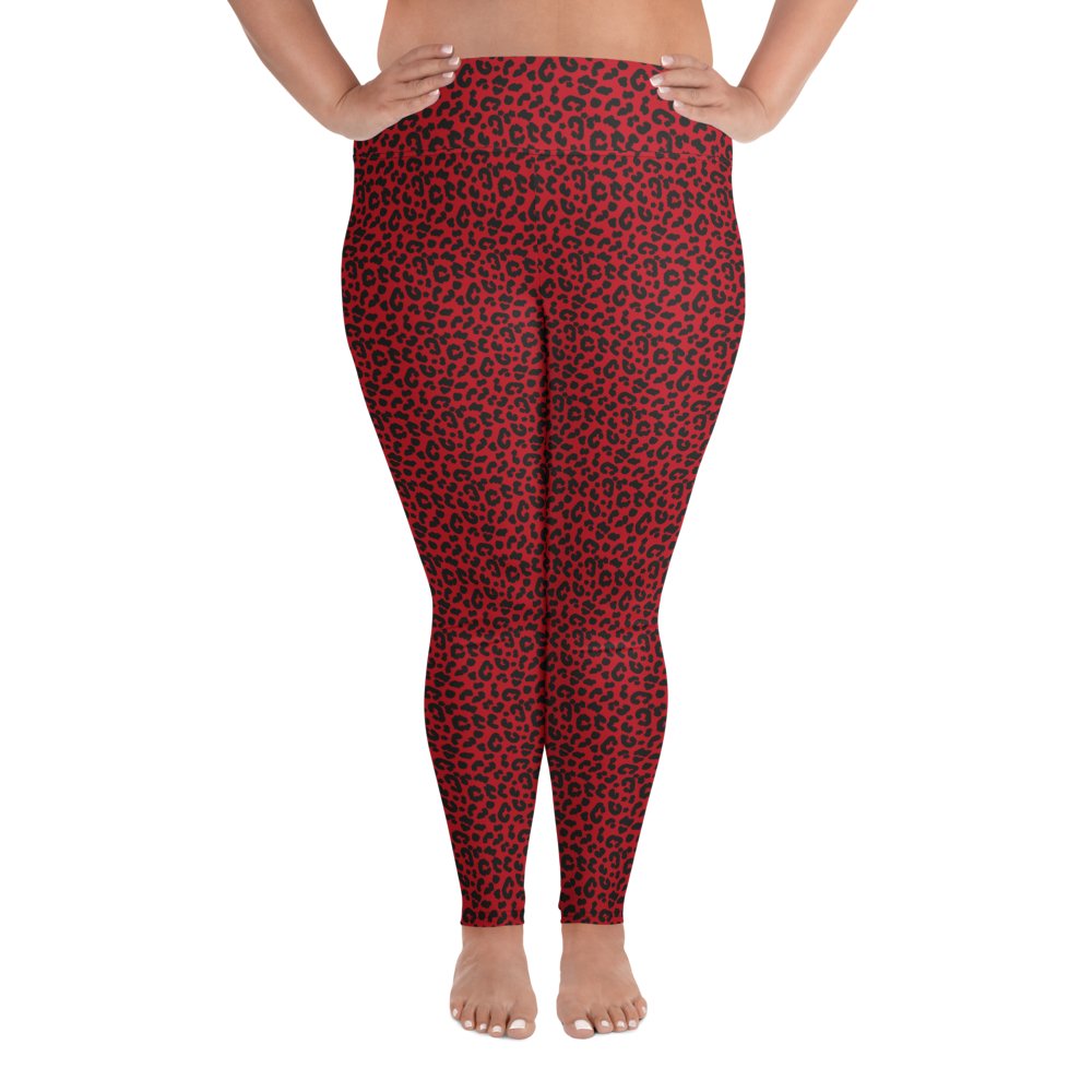 Bold Red Leopard Print Plus Size Leggings product image (1)