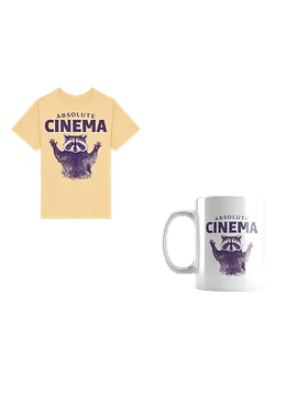 Absolute Cinema Raccoon Meme Bundle T-Shirt & Coffee Mug