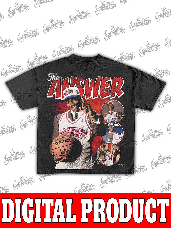 Allen Iverson "The Answer" Vintage 90s Bootleg Graphic Design product image (1)