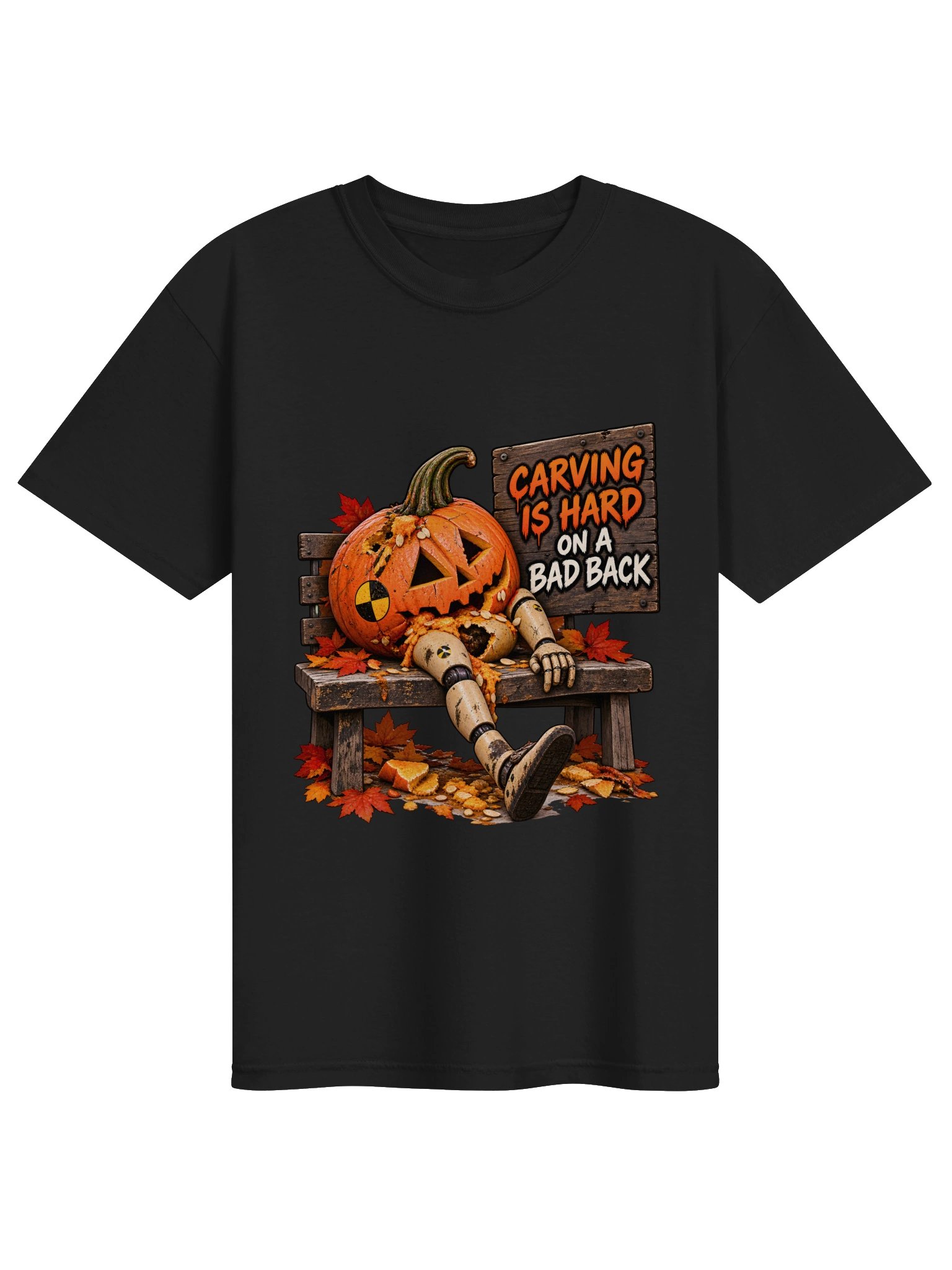 Funny Halloween Back Pain Shirt — Carving Is Hard on a Bad Back Pumpkin Tee | Holly-Ween™ product image (2)