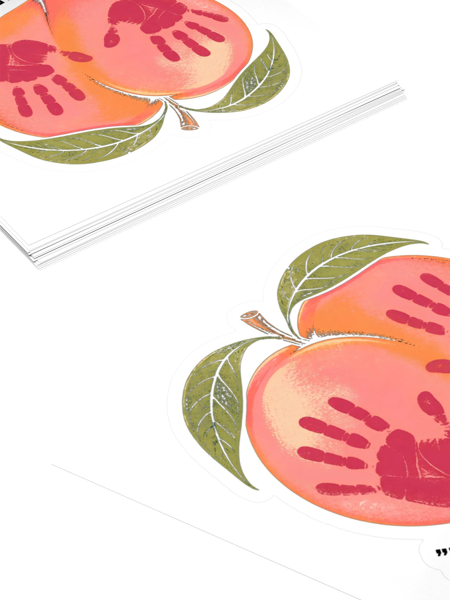Peach Handprint Kiss Cut Sticker product image (11)