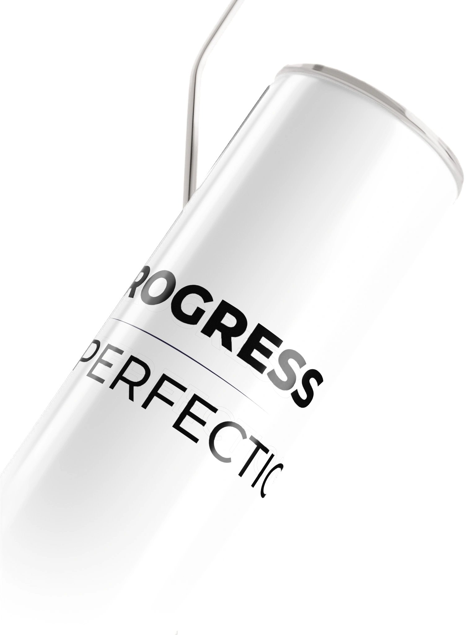 White Stainless Steel Tumbler - Progress. Not Perfection product image (4)
