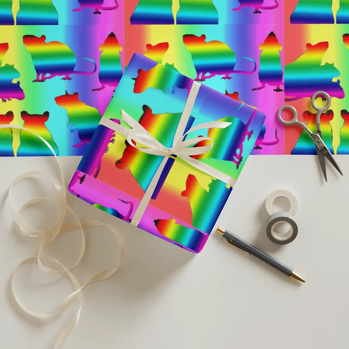 rainbow rats wrapping paper x 3 product image (2)