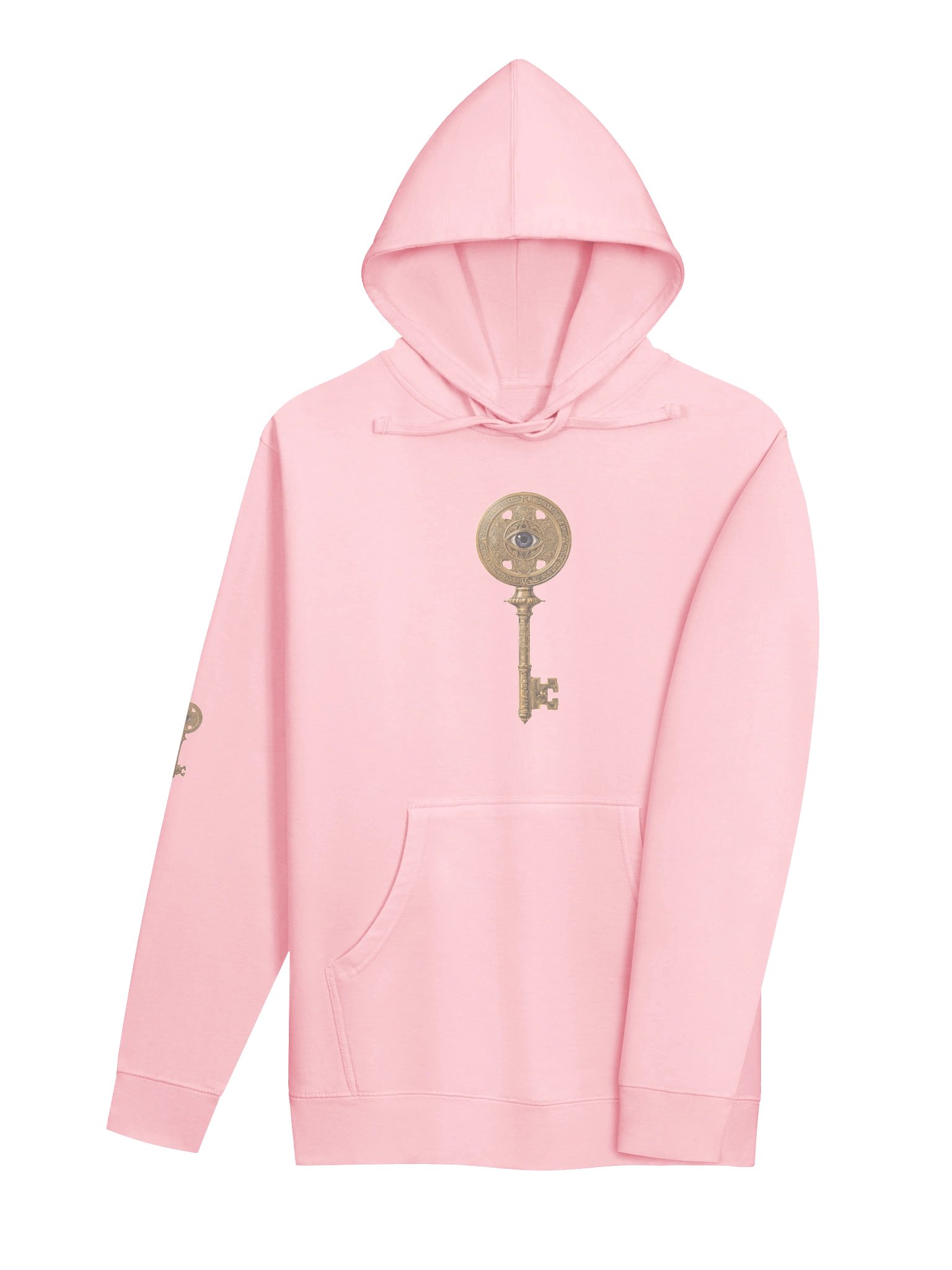 The Gatekeeper’s Key – Light Pink Direction Edition (Front + Right Sleeve Print) | Unisex Midweight Hoodie product image (4)